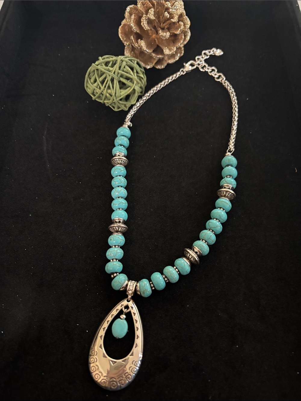 Brighton “Santa Fe” Turquoise Bead Pendant Necklace